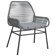 vidaXL 5 Piece Poly Rattan Garden Dining Set in Black/Dark Gray