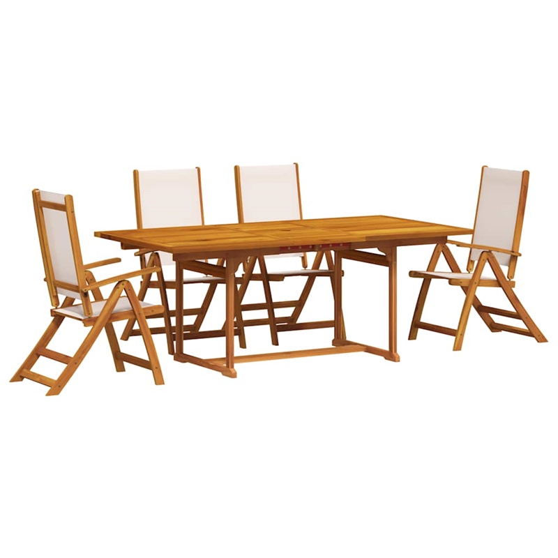vidaXL 5 Piece Garden Dining Set in Brown
