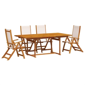 vidaXL 5 Piece Garden Dining Set in Brown