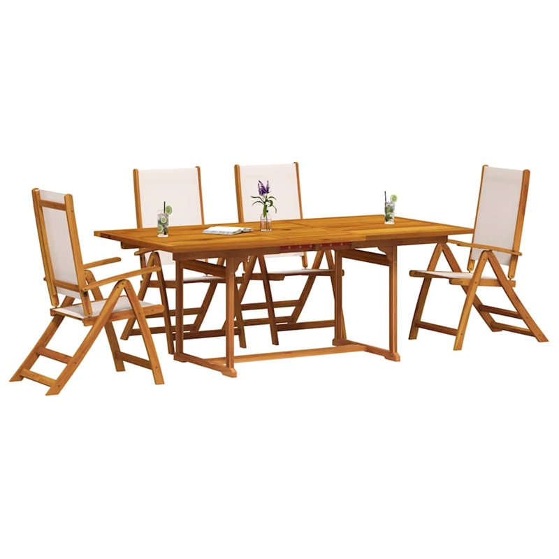 vidaXL 5 Piece Garden Dining Set in Brown