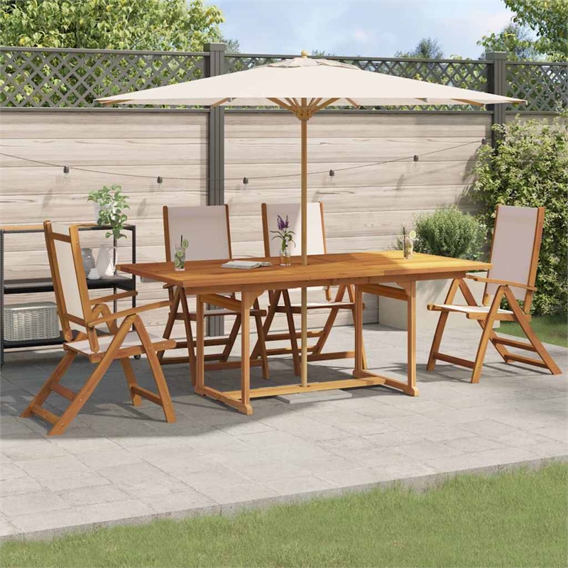 vidaXL 5 Piece Garden Dining Set in Brown