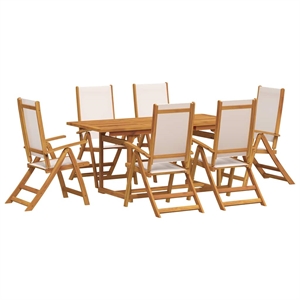 vidaXL 7 Piece Patio Dining Set in Brown