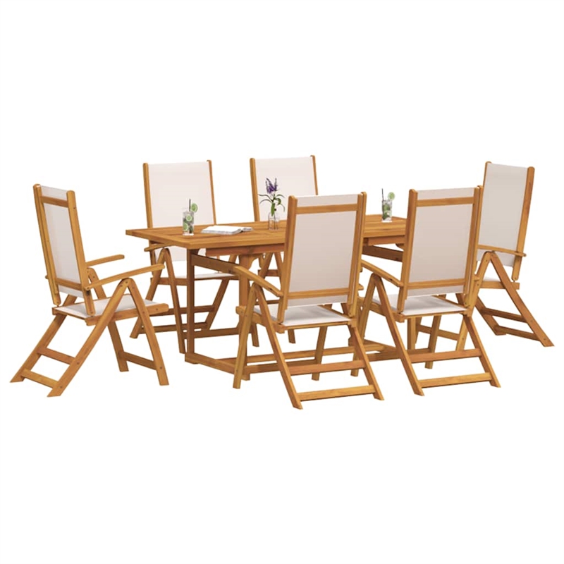 vidaXL 7 Piece Patio Dining Set in Brown