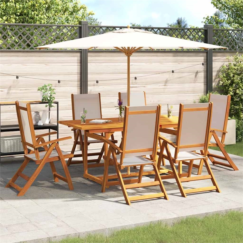 vidaXL 7 Piece Patio Dining Set in Brown