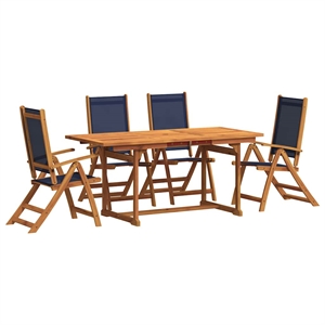 vidaXL 5 Piece Garden Dining Set in Blue
