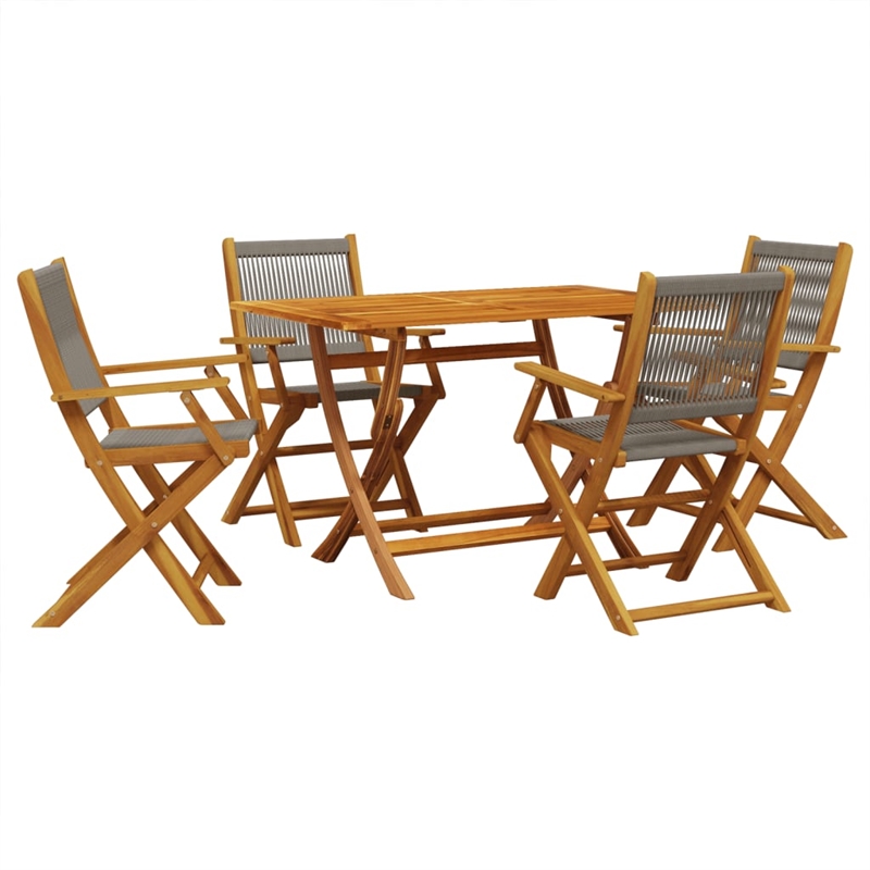 vidaXL 5 Piece Garden Dining Set in Gray
