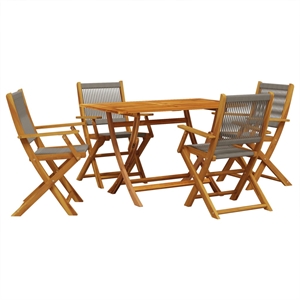 vidaXL 5 Piece Garden Dining Set in Gray