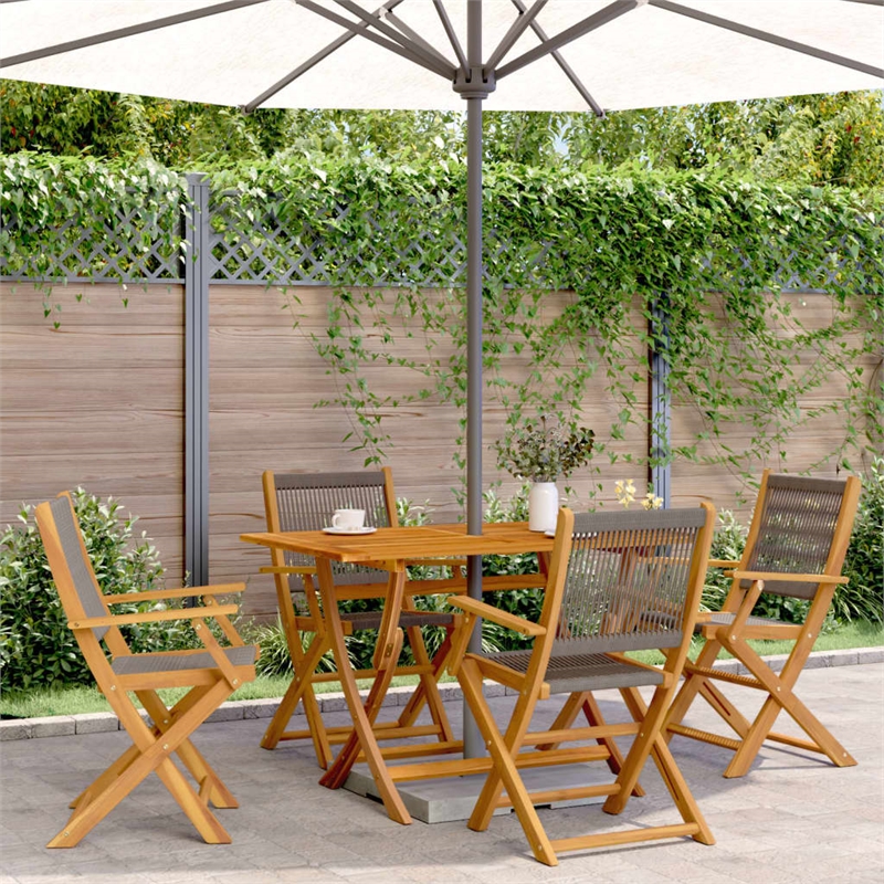 vidaXL 5 Piece Garden Dining Set in Gray