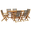 vidaXL 7 Piece Garden Dining Set in Gray