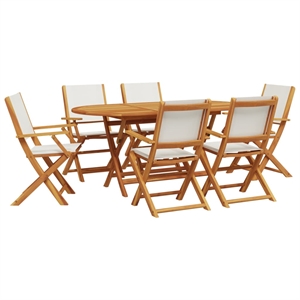 vidaXL Garden Dining Set in White/Cream