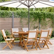 vidaXL Garden Dining Set in White/Cream