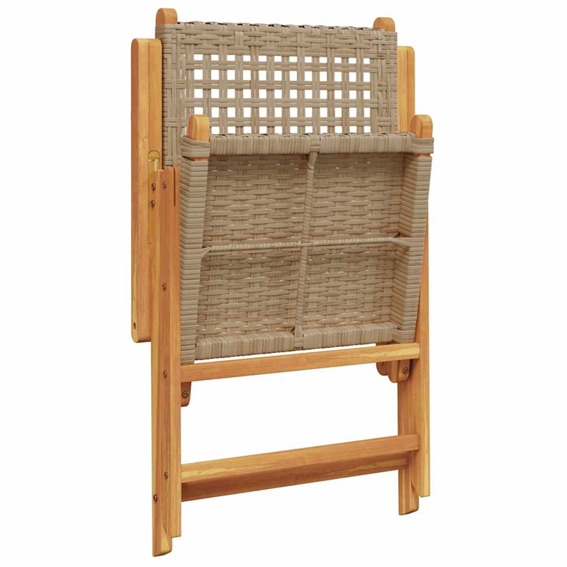 vidaXL 7 Piece Poly Rattan Garden Dining Set in Beige