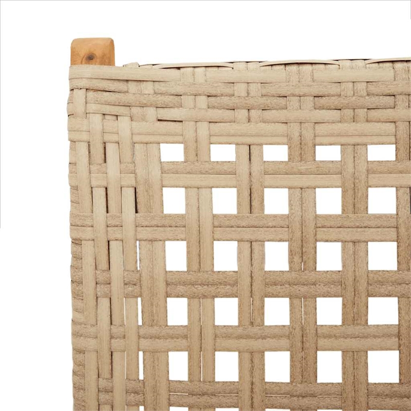 vidaXL 7 Piece Poly Rattan Garden Dining Set in Beige