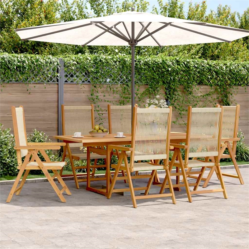 vidaXL 7 Piece Garden Dining Set in Beige