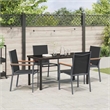 vidaXL 5 Piece Powder-Coated Steel Garden Dining Set in Black