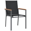 vidaXL 5 Piece Powder-Coated Steel Garden Dining Set in Black