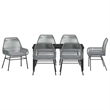 vidaXL 7 Piece Poly Rattan Garden Dining Set with Cushions in Black