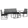 vidaXL 5 Piece Steel Garden Dining Set in Anthracite