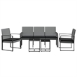vidaXL 5 Piece Steel Garden Dining Set in Anthracite