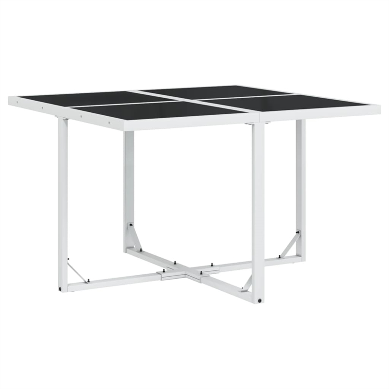 vidaXL 5 Piece Steel Garden Dining Set in White/Light Gray