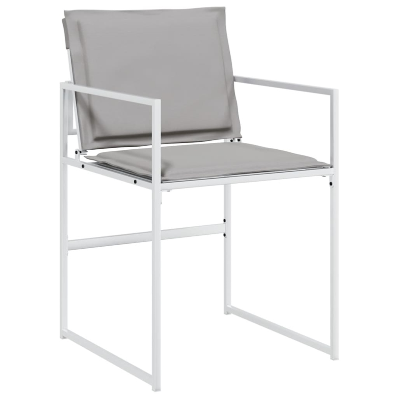 vidaXL 5 Piece Steel Garden Dining Set in White/Light Gray