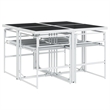 vidaXL 5 Piece Steel Garden Dining Set in White/Light Gray
