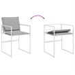 vidaXL 5 Piece Steel Garden Dining Set in White/Light Gray