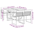 vidaXL 5 Piece Steel Garden Dining Set in White/Light Gray