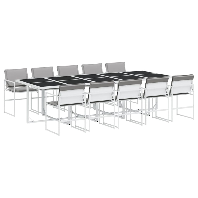 vidaXL 11 Piece Garden Dining Set in White
