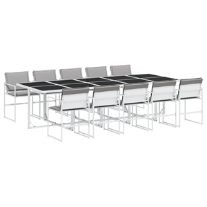 vidaXL 11 Piece Garden Dining Set in White