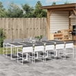 vidaXL 11 Piece Garden Dining Set in White