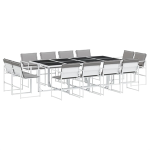 vidaXL Steel Garden Dining Set in White
