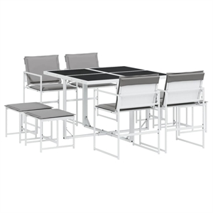 vidaXL 9 Piece Garden Dining Set in White