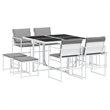 vidaXL 9 Piece Garden Dining Set in White