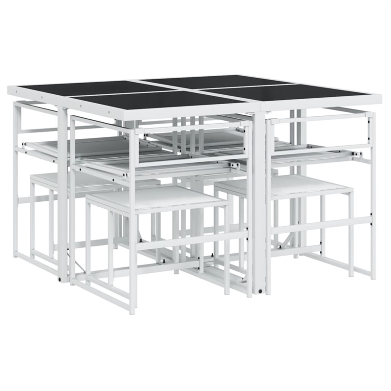 vidaXL 9 Piece Garden Dining Set in White