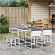 vidaXL 9 Piece Garden Dining Set in White