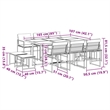 vidaXL 11 Piece Steel Garden Dining Set in White