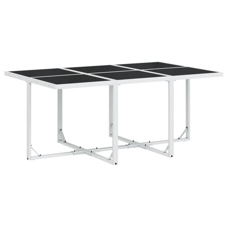 vidaXL 11 Piece Steel Garden Dining Set in White