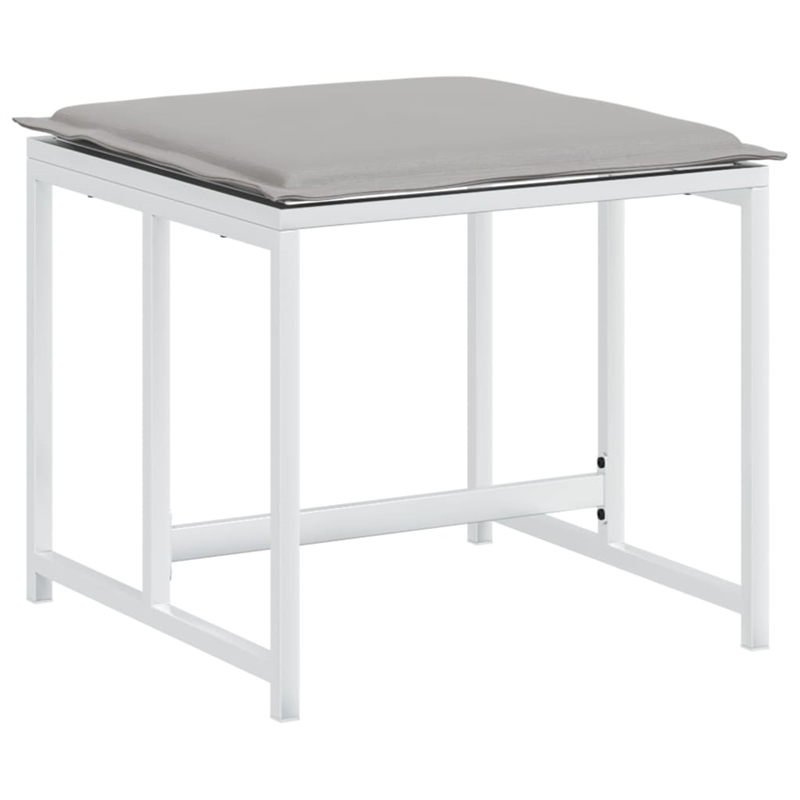 vidaXL 11 Piece Steel Garden Dining Set in White