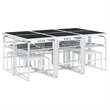 vidaXL 11 Piece Steel Garden Dining Set in White