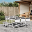 vidaXL 11 Piece Steel Garden Dining Set in White