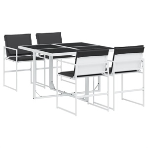 vidaXL 5 Piece Steel Garden Dining Set in Anthracite/Gray