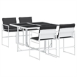 vidaXL 5 Piece Steel Garden Dining Set in Anthracite/Gray