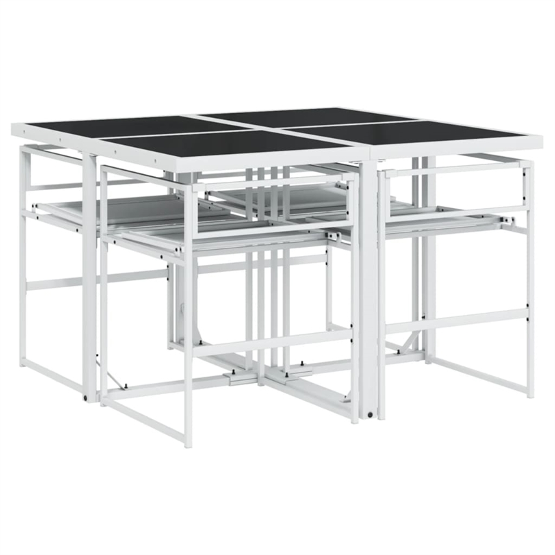 vidaXL 5 Piece Steel Garden Dining Set in Anthracite/Gray