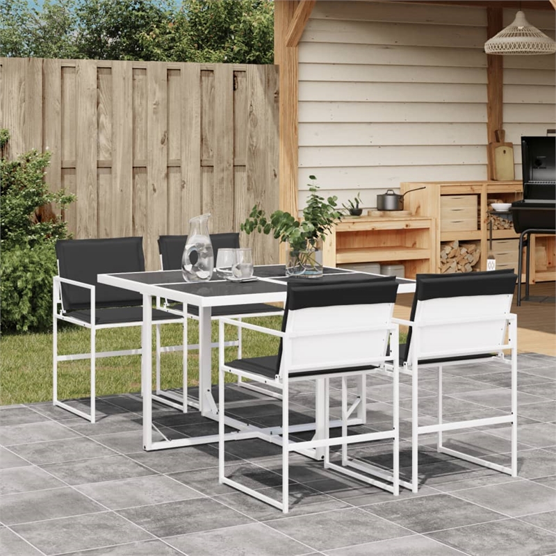 vidaXL 5 Piece Steel Garden Dining Set in Anthracite/Gray