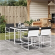 vidaXL 5 Piece Steel Garden Dining Set in Anthracite/Gray