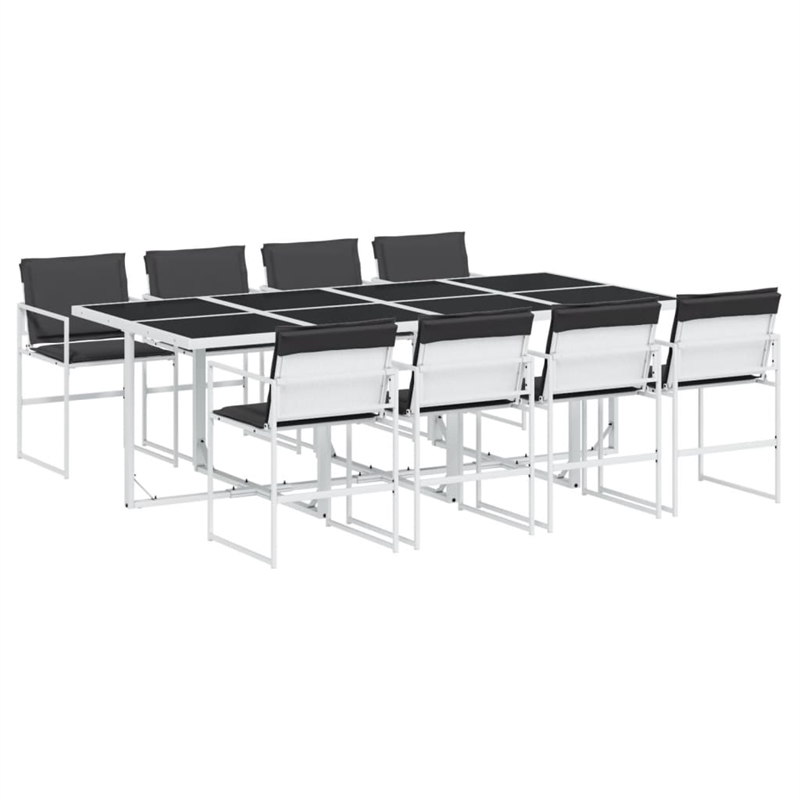 vidaXL 9 Piece Steel Garden Dining Set in Anthracite