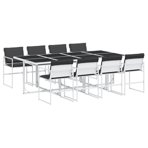 vidaXL 9 Piece Steel Garden Dining Set in Anthracite