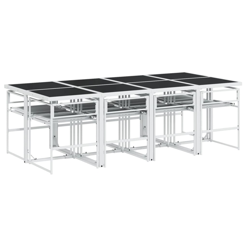 vidaXL 9 Piece Steel Garden Dining Set in Anthracite