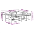 vidaXL 9 Piece Steel Garden Dining Set in Anthracite
